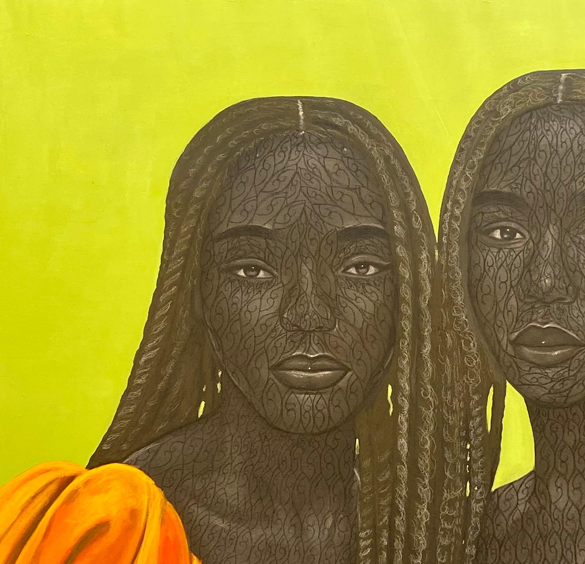 We Grow When We Know Love - Contemporary Mixed Media Art by Taiwo Odejinmi