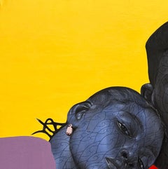 In sanfter Berührung  -21. Jahrhundert, Zeitgenössisch, Figuratives Afrika Porträt, Ehepaar