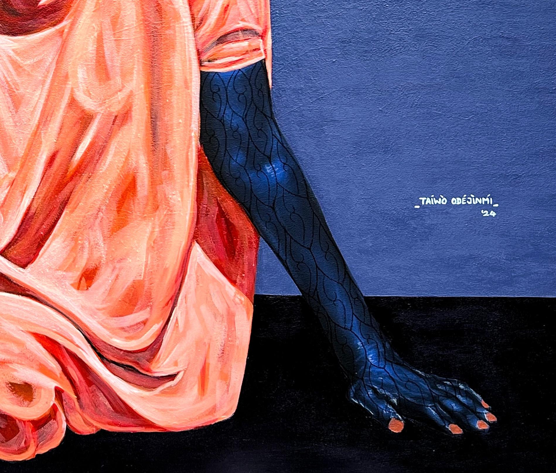 La signora con il vestito arancione (All I have is Me) - 21° secolo, Contemporaneo, Donne in vendita 1