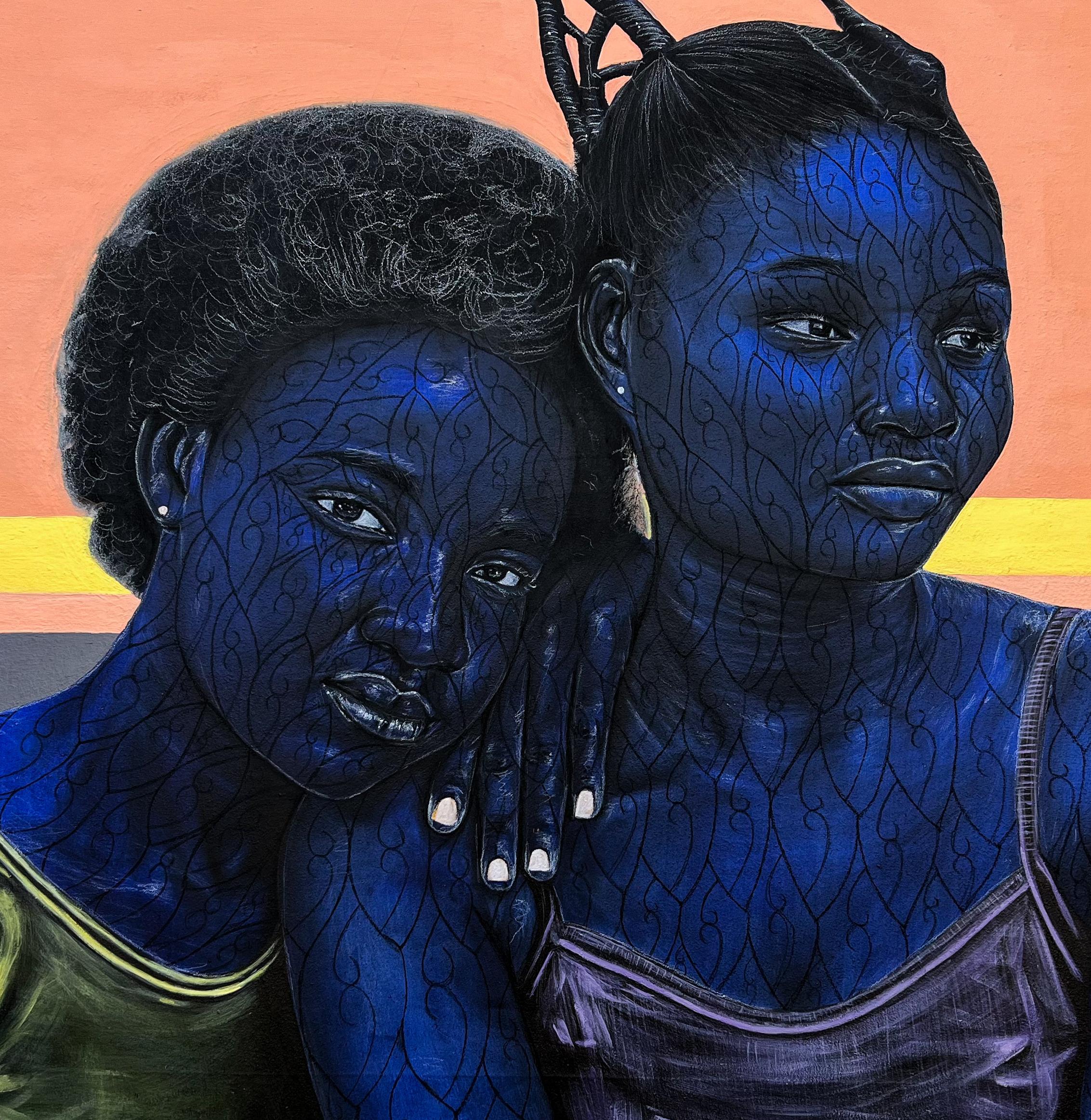 Tú y yo - Siglo XXI, Contemporáneo, Figurativo, Retrato, Amor África Mujeres en venta 4