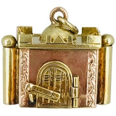 Taj Mahal Charm, Pink and Yellow Gold with Movable Parts, Handmade, circa 1950