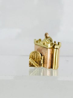 Taj Mahal Charm, Pink and Yellow Gold with Movable Parts, Handmade, circa 1950