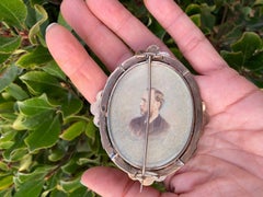 Spilla e cornice con cammeo bizantino del 1800 circa Raramente dipinta a mano