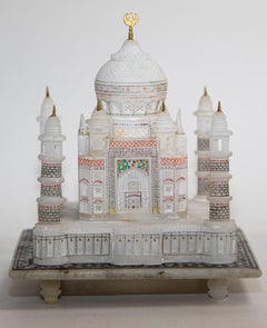 Taj Mahal, handgefertigtes Sammler-Miniaturmodell aus weißem Marmor