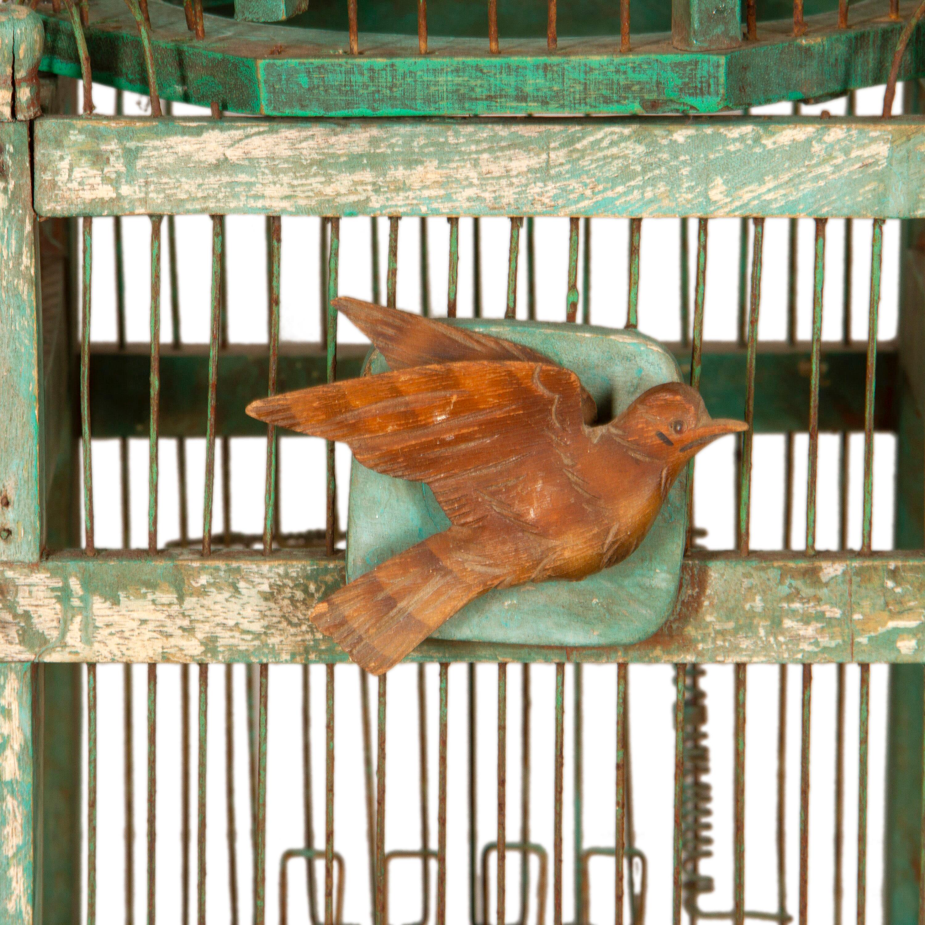 Wire Taj Mahal Wooden Bird Cage