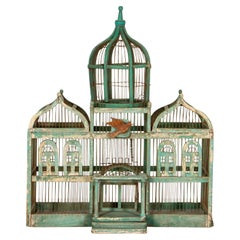 Antique Taj Mahal Wooden Bird Cage