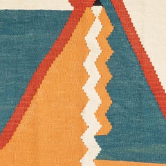 Kilim arabo-tagiko, tappeto in lana dai colori vegetali in stile modernista, tappeto decorativo da appendere alla parete