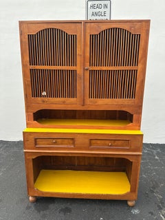 Tajin Teak Painted Cabinet Chinese Hutch Armoire