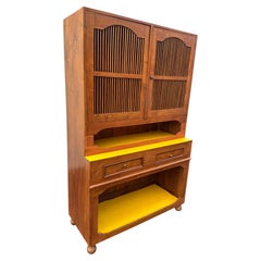 Tajin Teak Painted Cabinet Chinese Hutch Armoire
