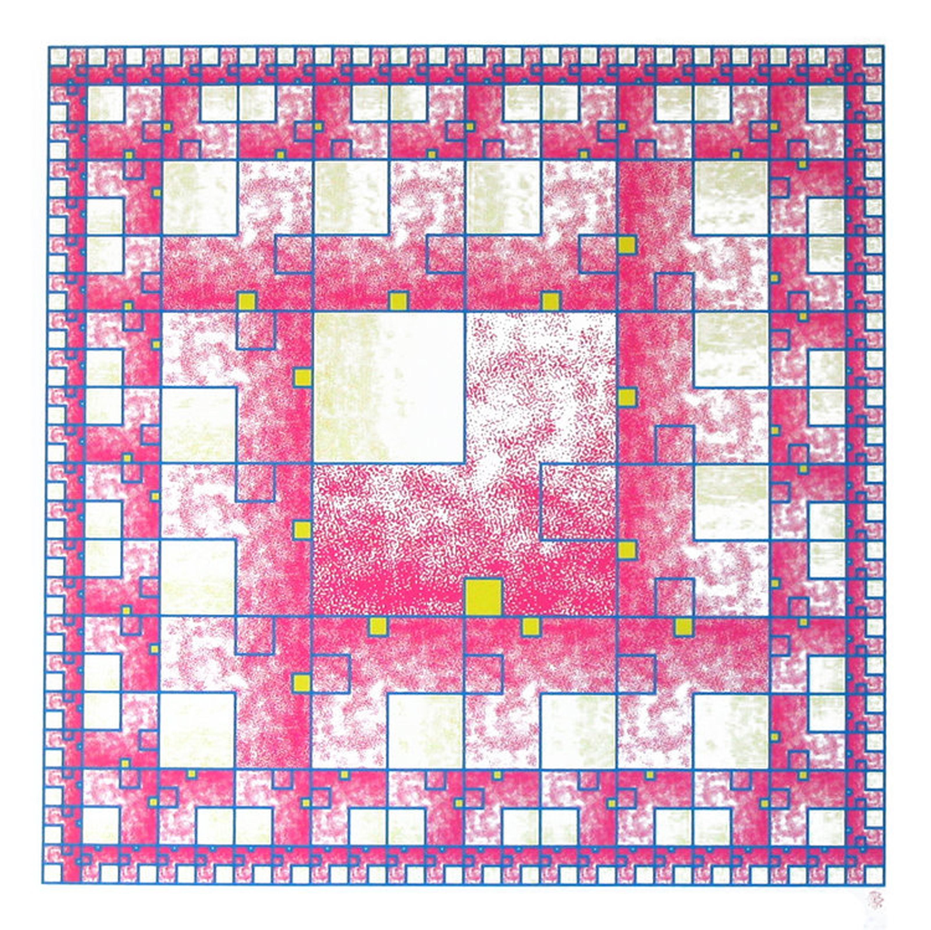 Ein geometrisch abstrakter Druck des japanischen Künstlers Takaaki Matsumoto. 

Computer
Takaaki Matsumoto, Japaner (1954)
Datum: 1991
Siebdruck
Auflage von 198
Größe: 24 x 24 Zoll (60,96 x 60,96 cm)