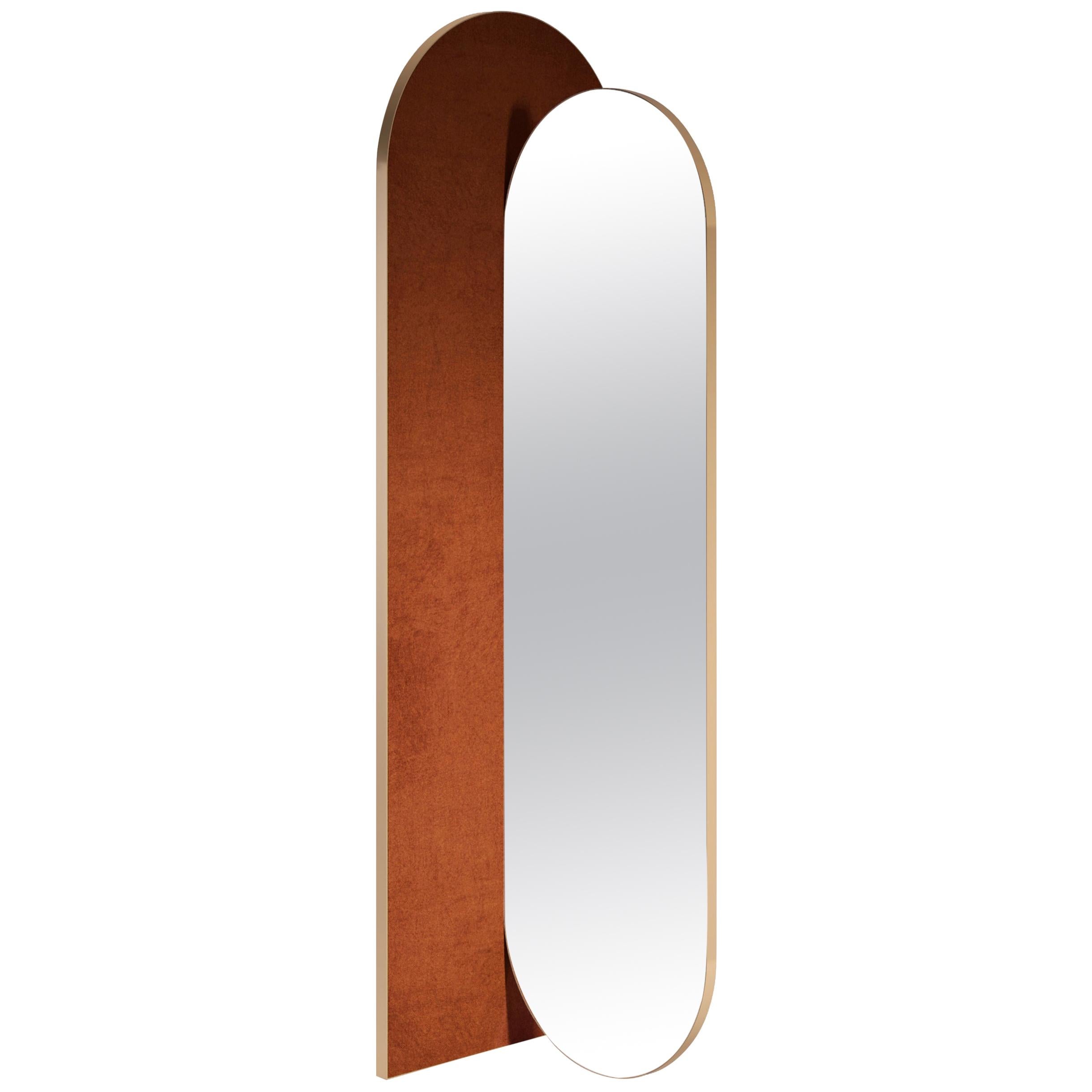 Takada Contemporary Mirror in Metal and Fabric For Sale