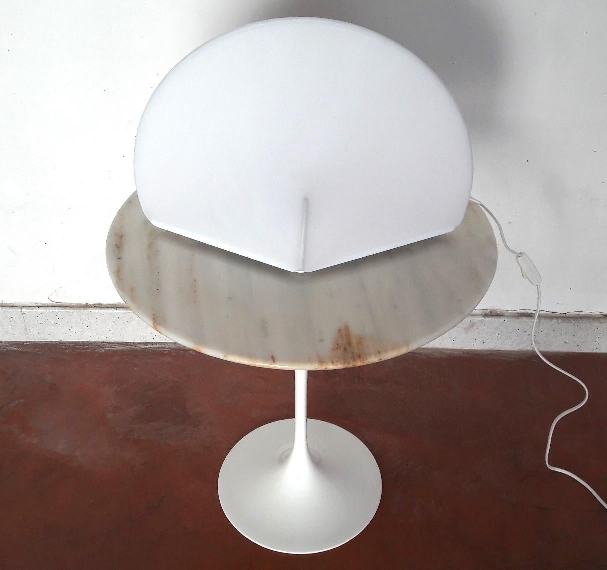Italian Takahama 'Kaori 1' Modern White Fabric Table Lamp for Sirrah, 1970s For Sale