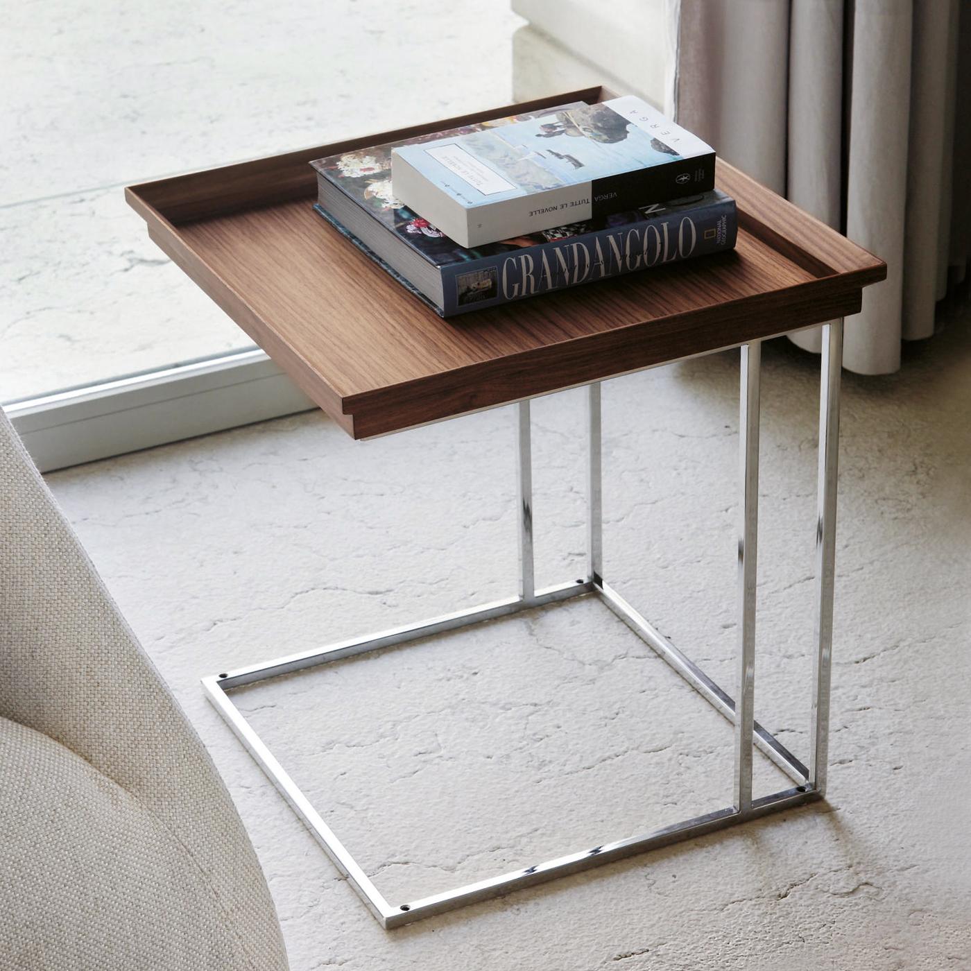 Contemporary Takahara Chrome Side Table For Sale