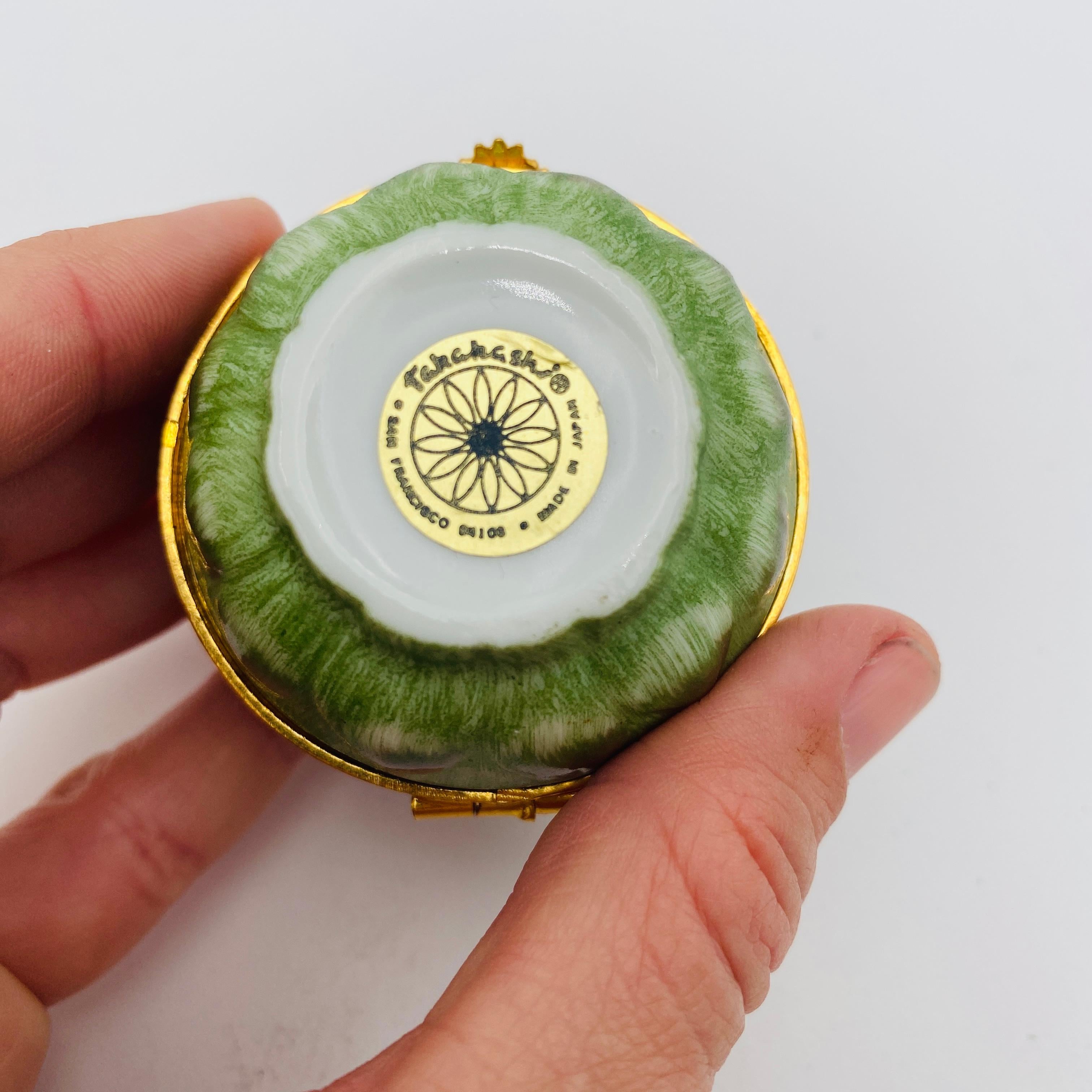 Joyero de baratijas de porcelana Takahashi Artichoke Glaseado en venta