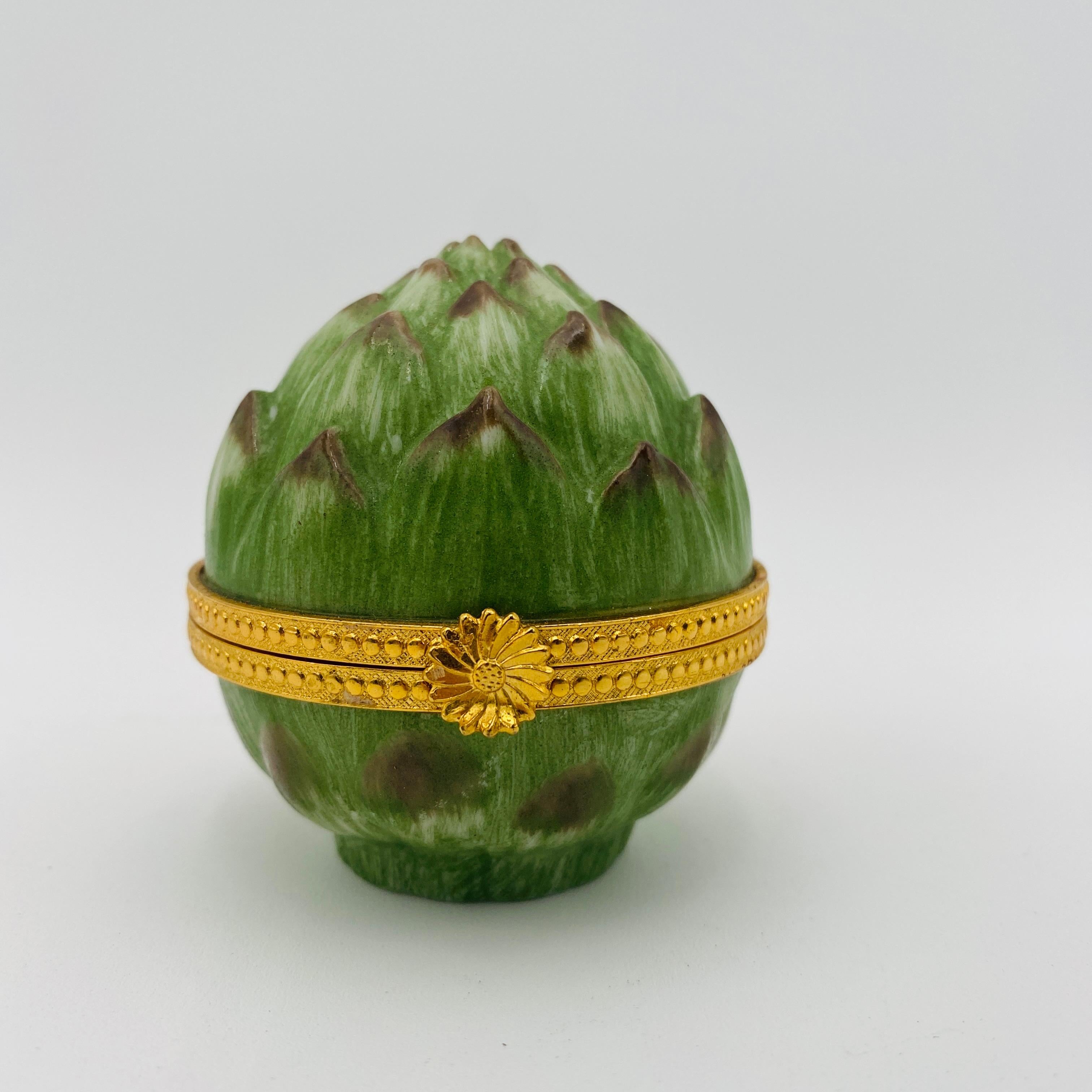 Joyero de baratijas de porcelana Takahashi Artichoke siglo XX en venta