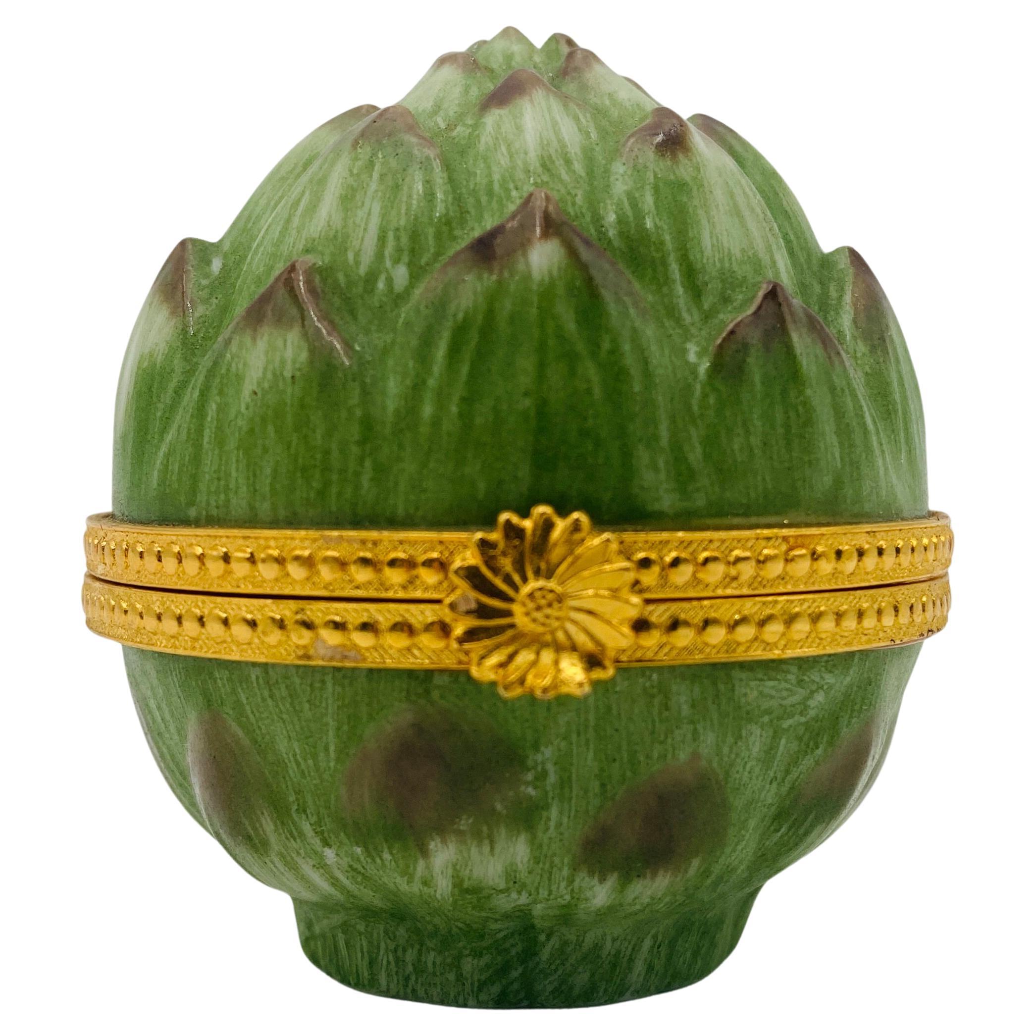 Takahashi Artichoke Porcelain Trinket Jewelry Box