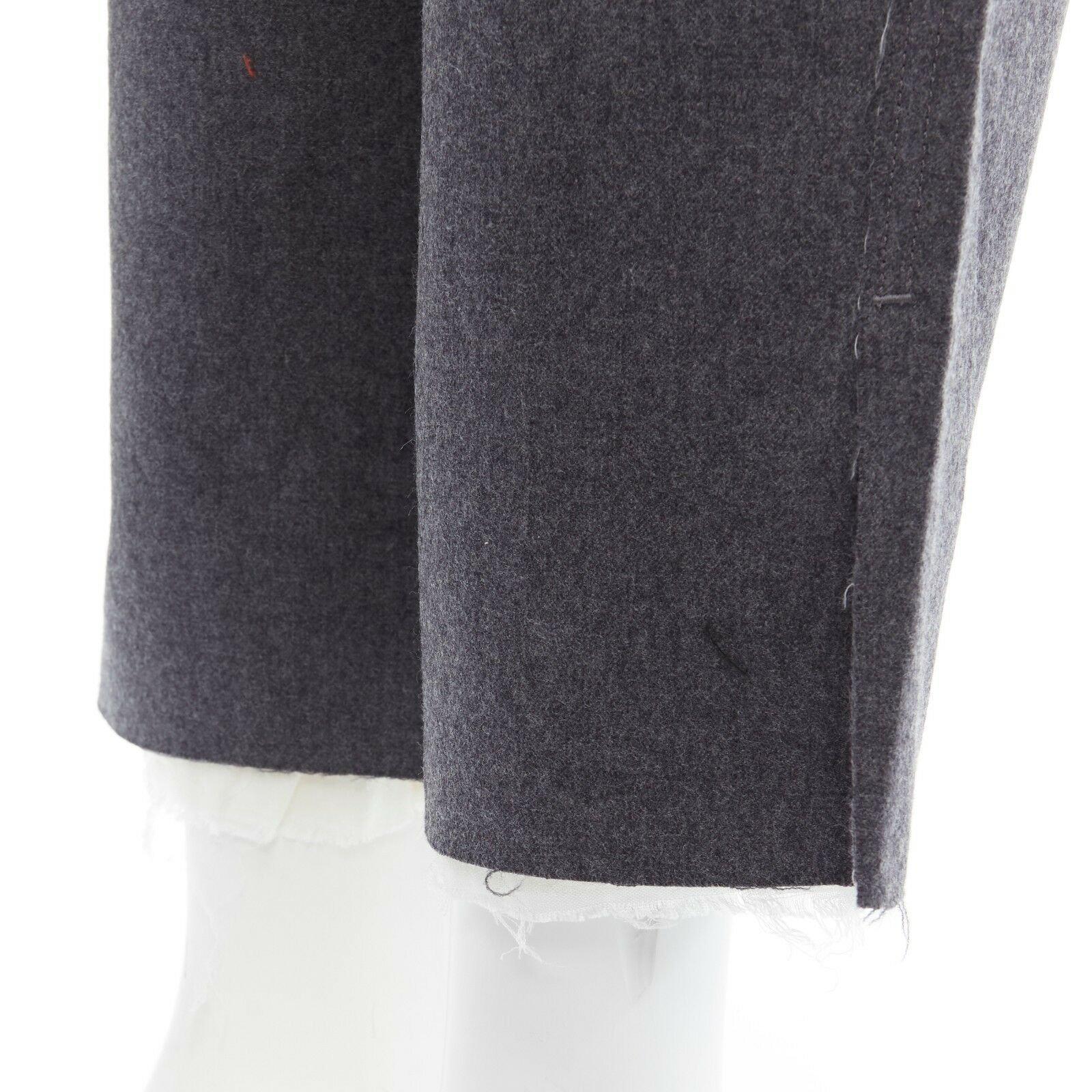 TAKAHIROMIYASHITA THE SOLOIST 100% wool grey frayed unfinished hem pants IT44 4