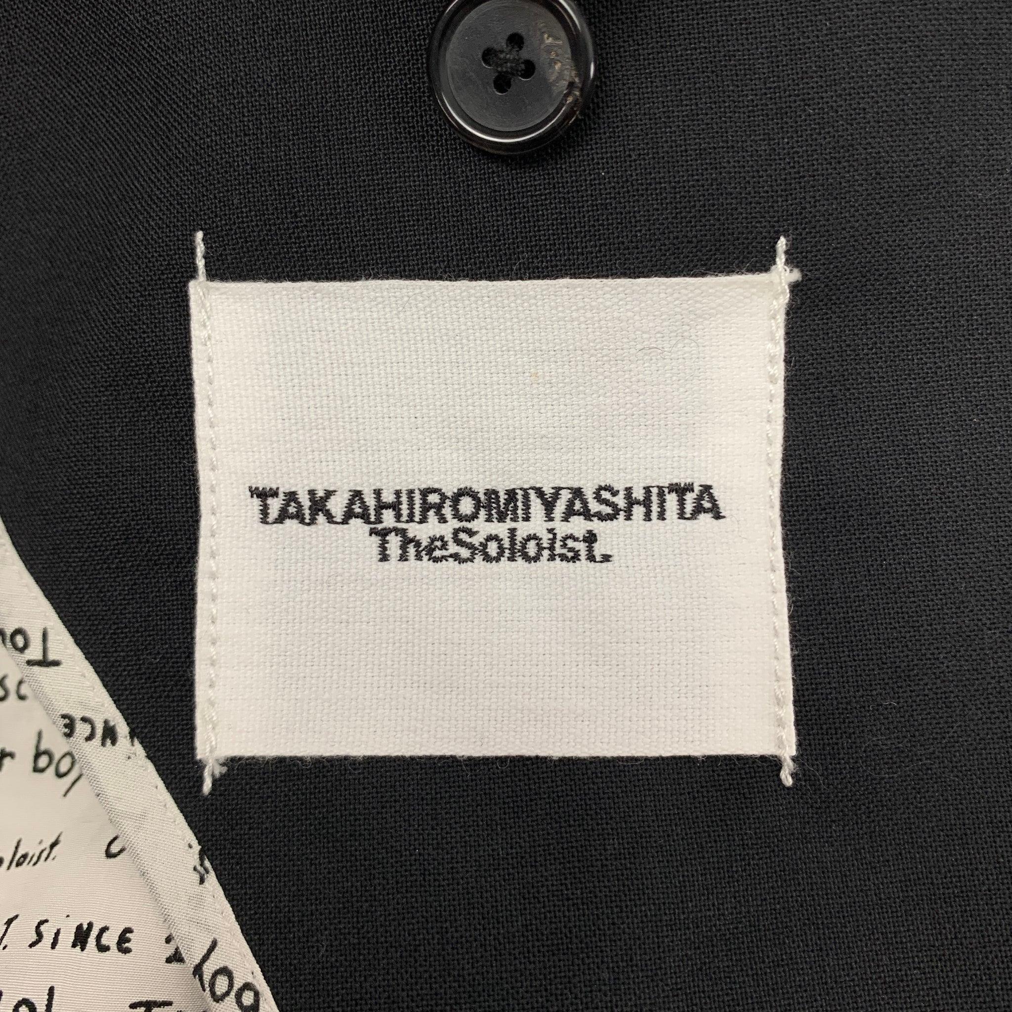 TAKAHIROMOIYASHITA Size 36 Black & White Logo Cotton Open Back Vest 2