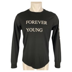 TAKAHIROMOIYASHITA Size XS Black White Forever Young Graphic Cotton T-shirt