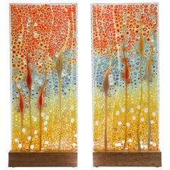 Takamaka the Reef Diptych, a  multi-coloured Glass Sculpture by Sandra a. Fuchs
