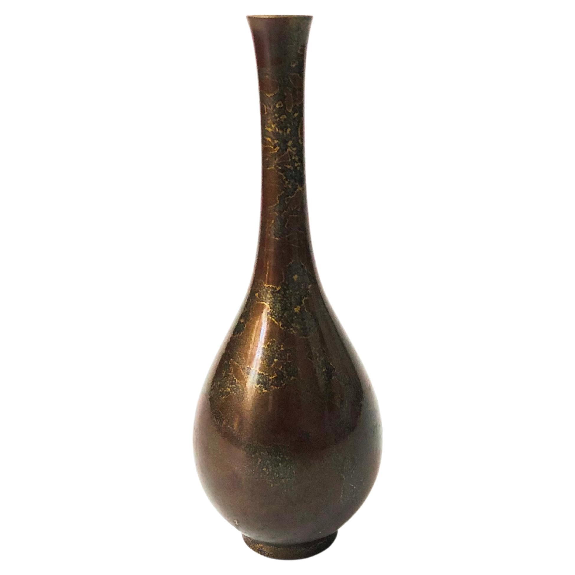 Takaoka Doki Red Bronze Patinated Vase - Japan
