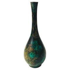 Takaoka Doki Verdigris Bronze Patinated Vase - Japan