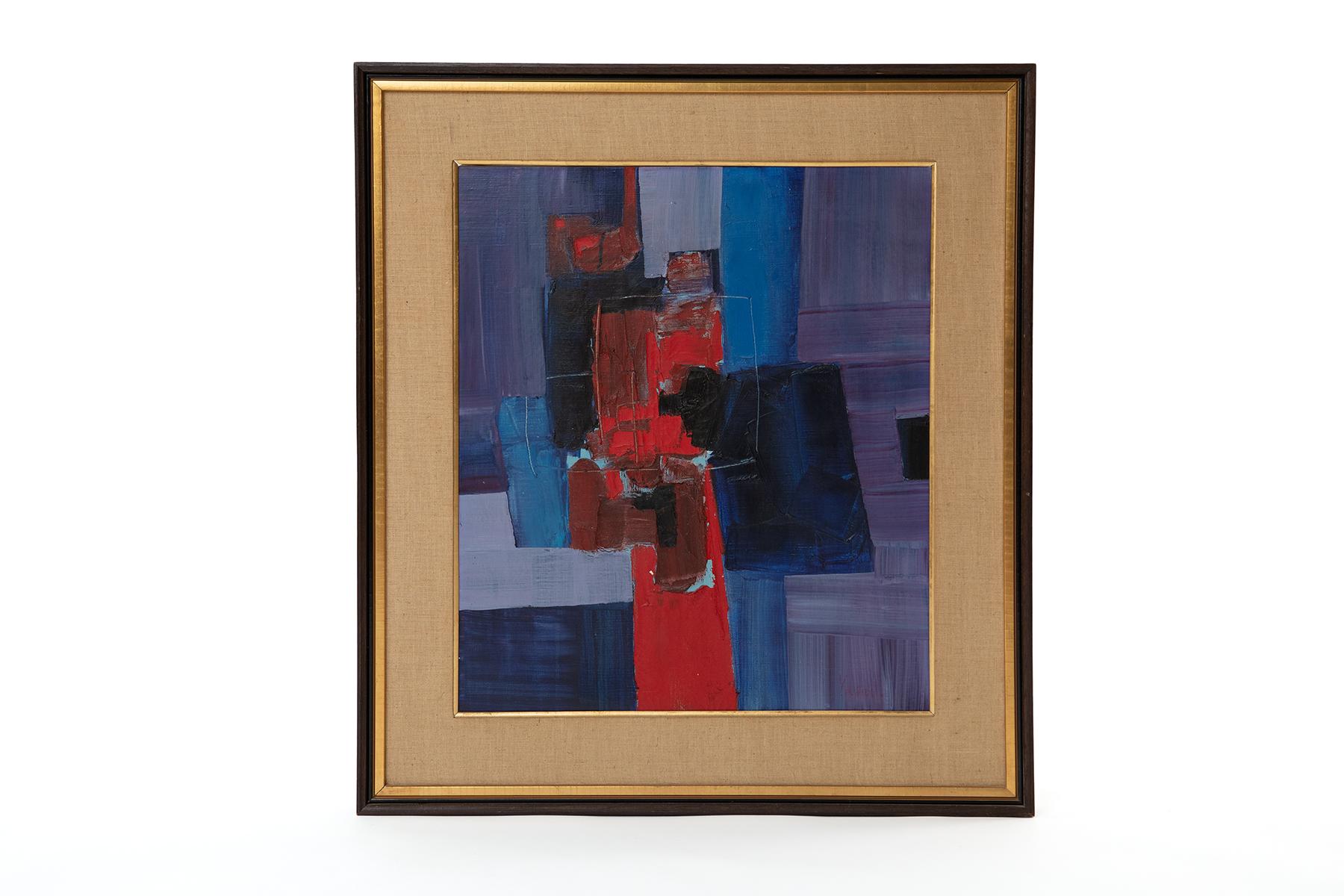 Takase Yasue oil on linen painting circa early 1960's. This and the other work we have by Yasue were purchased directly from her. Her understanding of color and movement are very evident in this masterful piece.