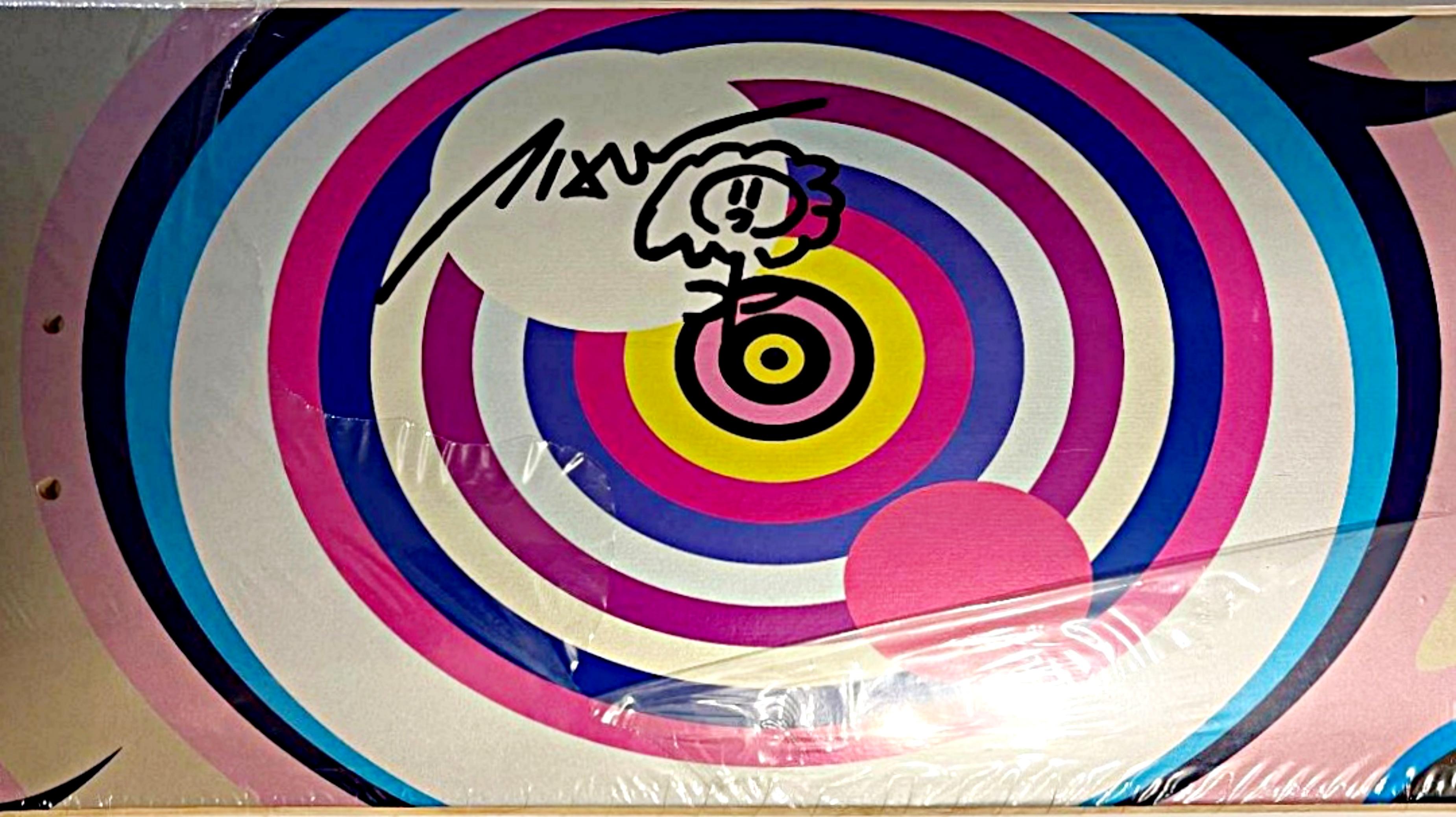 Original unique signed Flower Drawing limited edition skateboard Street Pop Art  For Sale 1