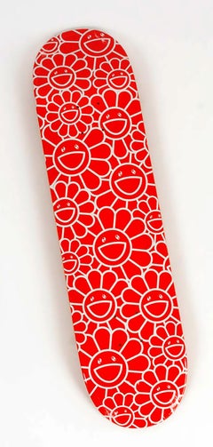 Takashi Murakami Flowers skateboard deck (Takashi Murakami red flowers)