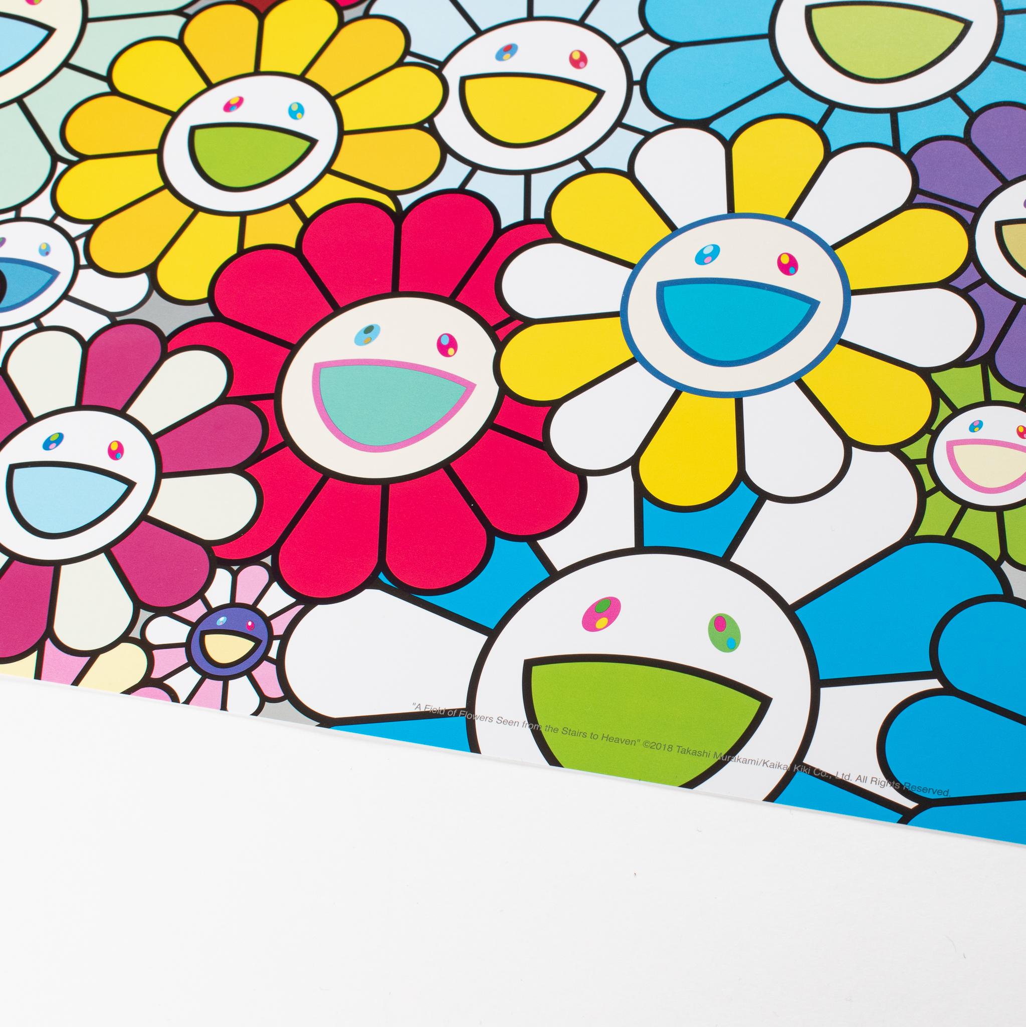 A Field of Flowers Seen from the Stairs to Heaven - Print by Takashi Murakami