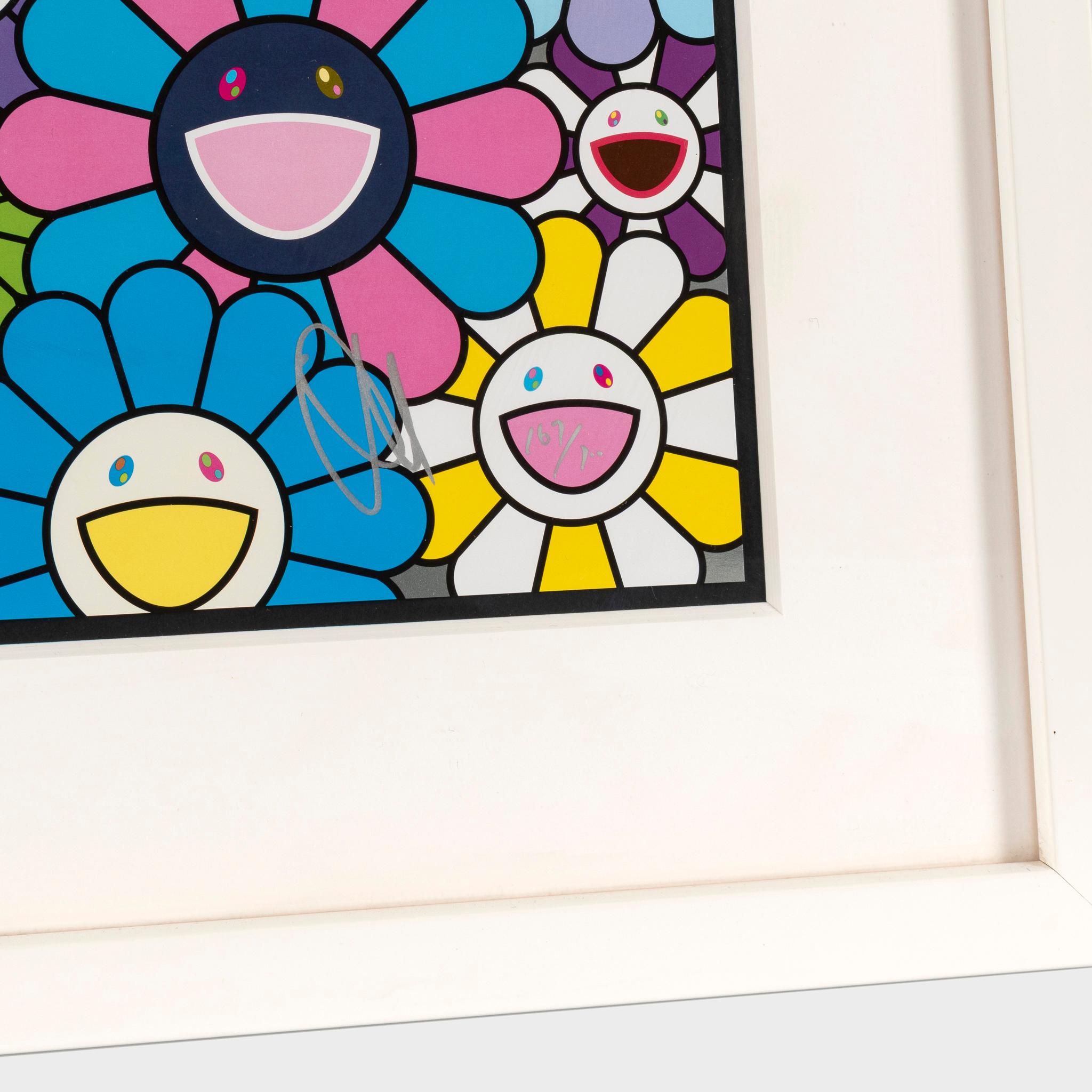 Un champ de fleurs Seeen depuis l'escalier du ciel - Beige Print par Takashi Murakami