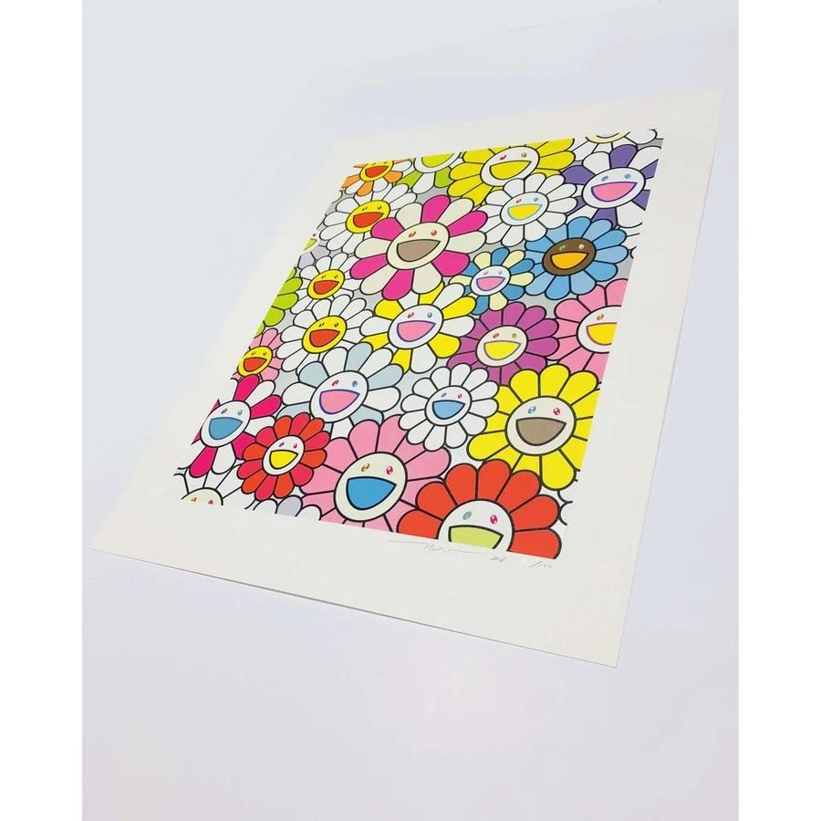 A Little Flower Painting: Pink, Purple and Many Other Colors - Contemporary Print by Takashi Murakami