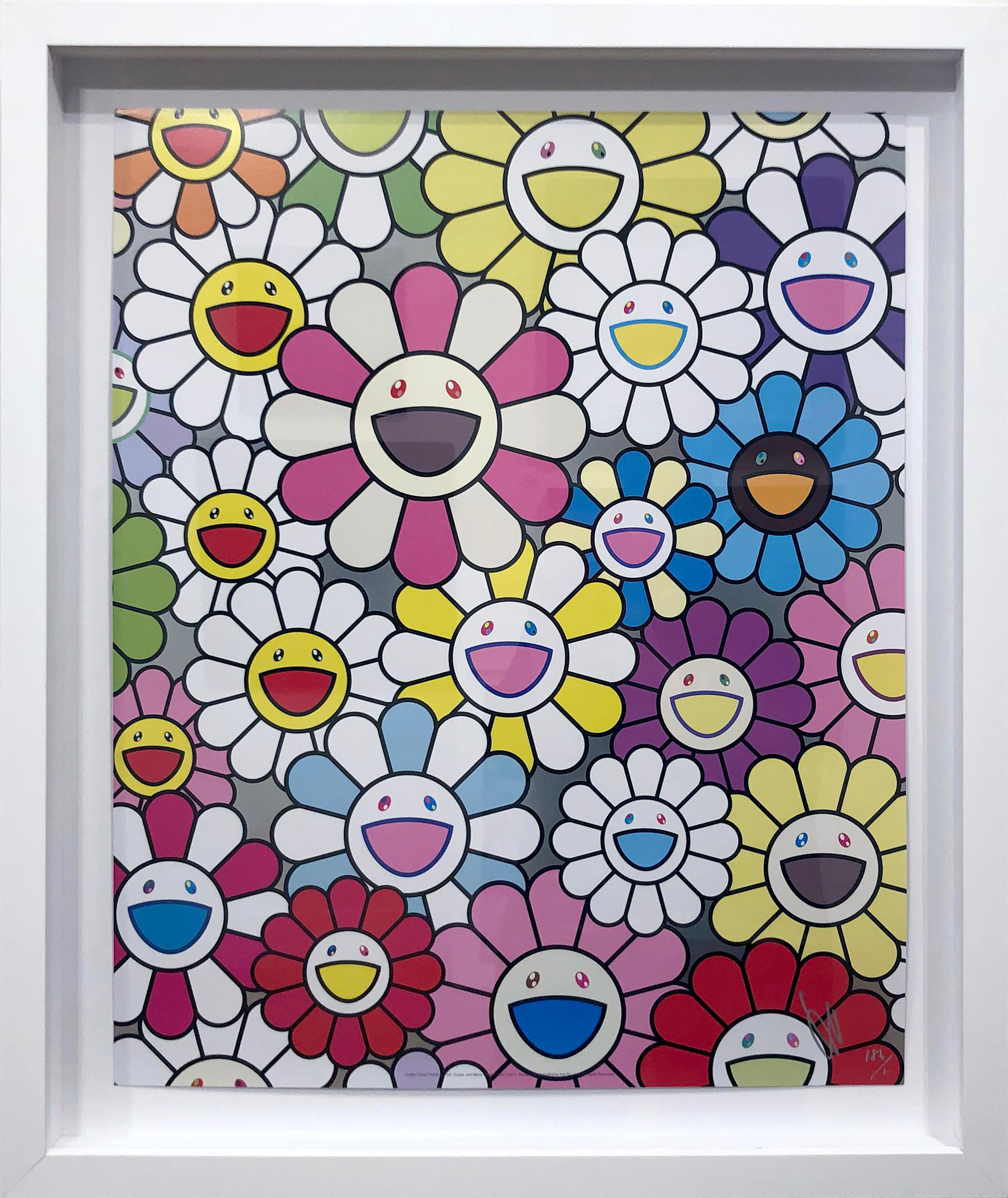 A little Flower Painting: Pink, Purple, and Many Other Colors - Print by Takashi Murakami