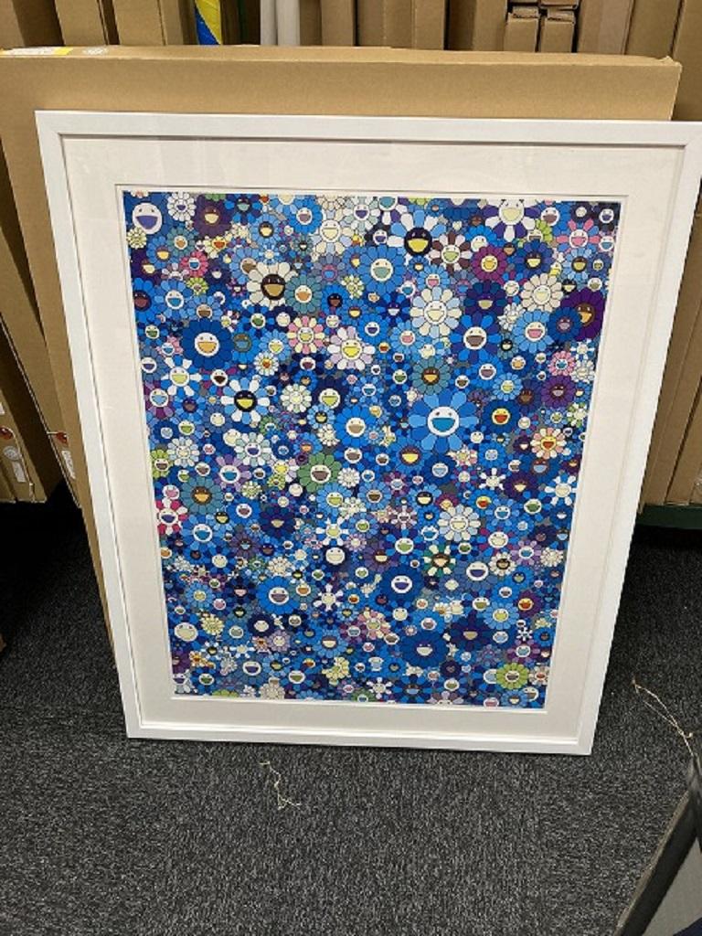 An Homage to IKB, 1957F, 2020 by Takashi Murakami
Offset print, numbered and signed by the artist
27 1/10 × 20 9/10 in
68. × 53 cm
Edition  31/300

Takashi Murakami is best known for his contemporary combination of fine art and pop culture. He uses