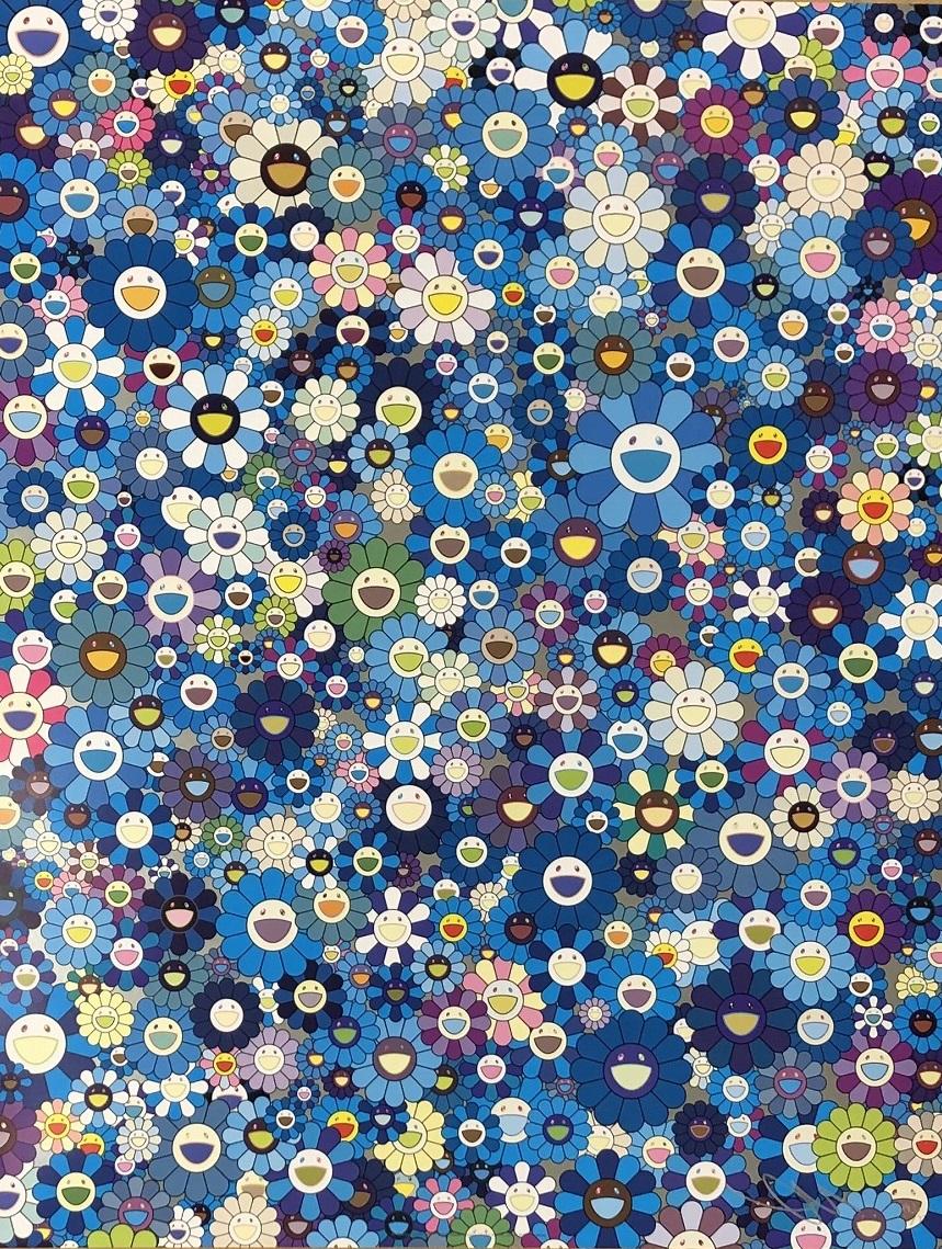 An Homage to IKB, 1957F, 2020 by Takashi Murakami
Offset print, numbered and signed by the artist
27 1/10 × 20 9/10 in
68. × 53 cm
Edition  143/300

Takashi Murakami is best known for his contemporary combination of fine art and pop culture. He uses