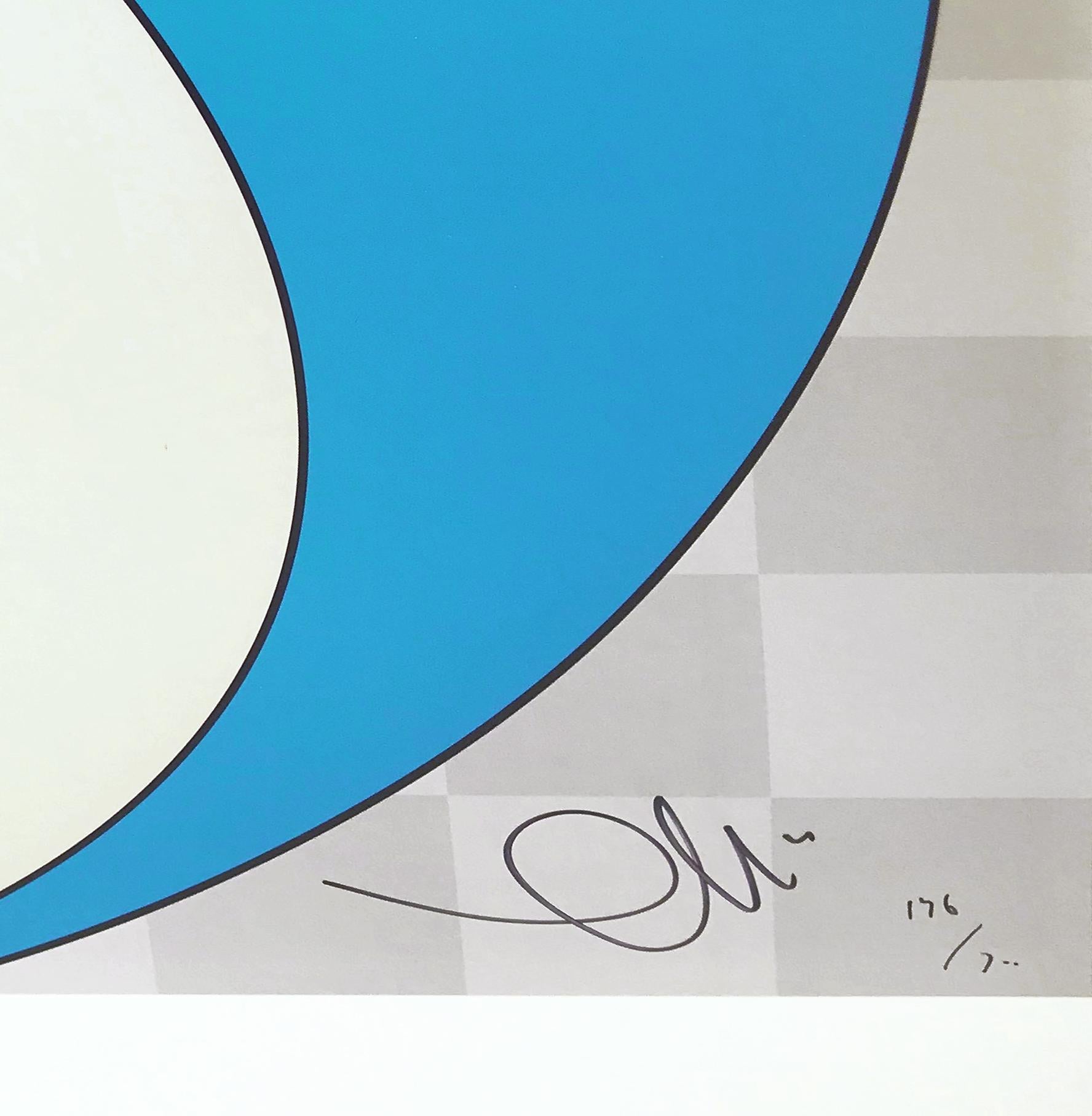 E poi... . (Aqua Blue), litografia firmata a mano - Print Contemporaneo di Takashi Murakami