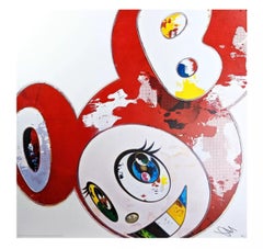 Y Luego x6 (Rojo) - Pop Art Anime Contemporáneo Japonés