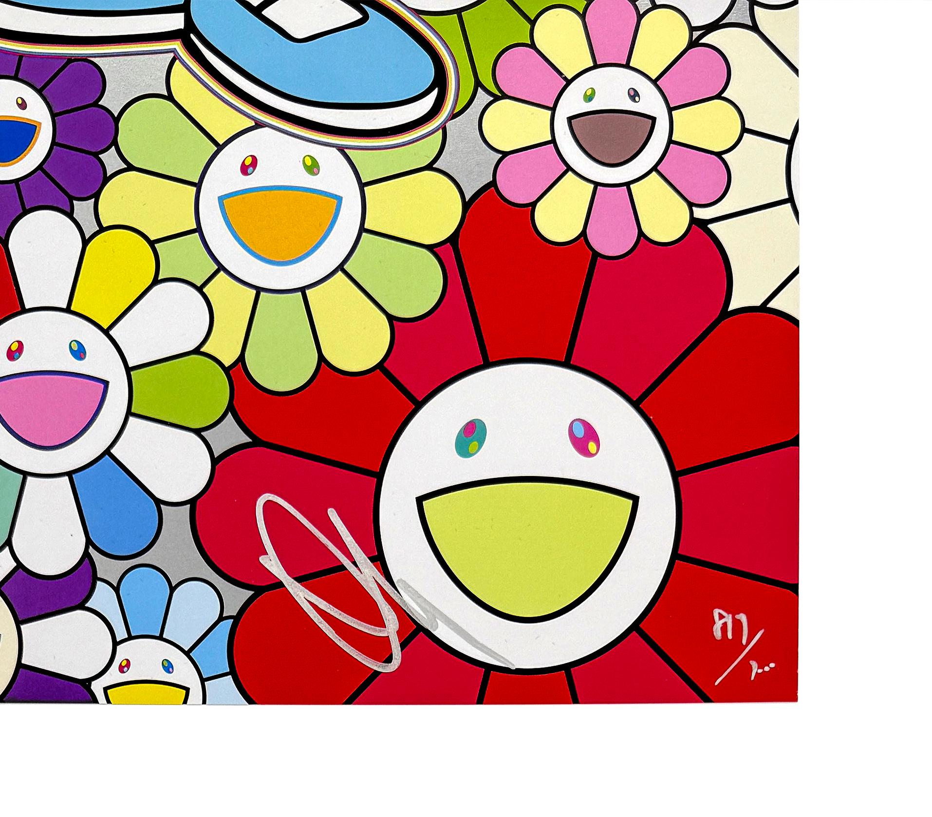 Anywhere Door (Dokodemo Door) in the Field of Flowers (hand signed lithograph) - Print by Takashi Murakami