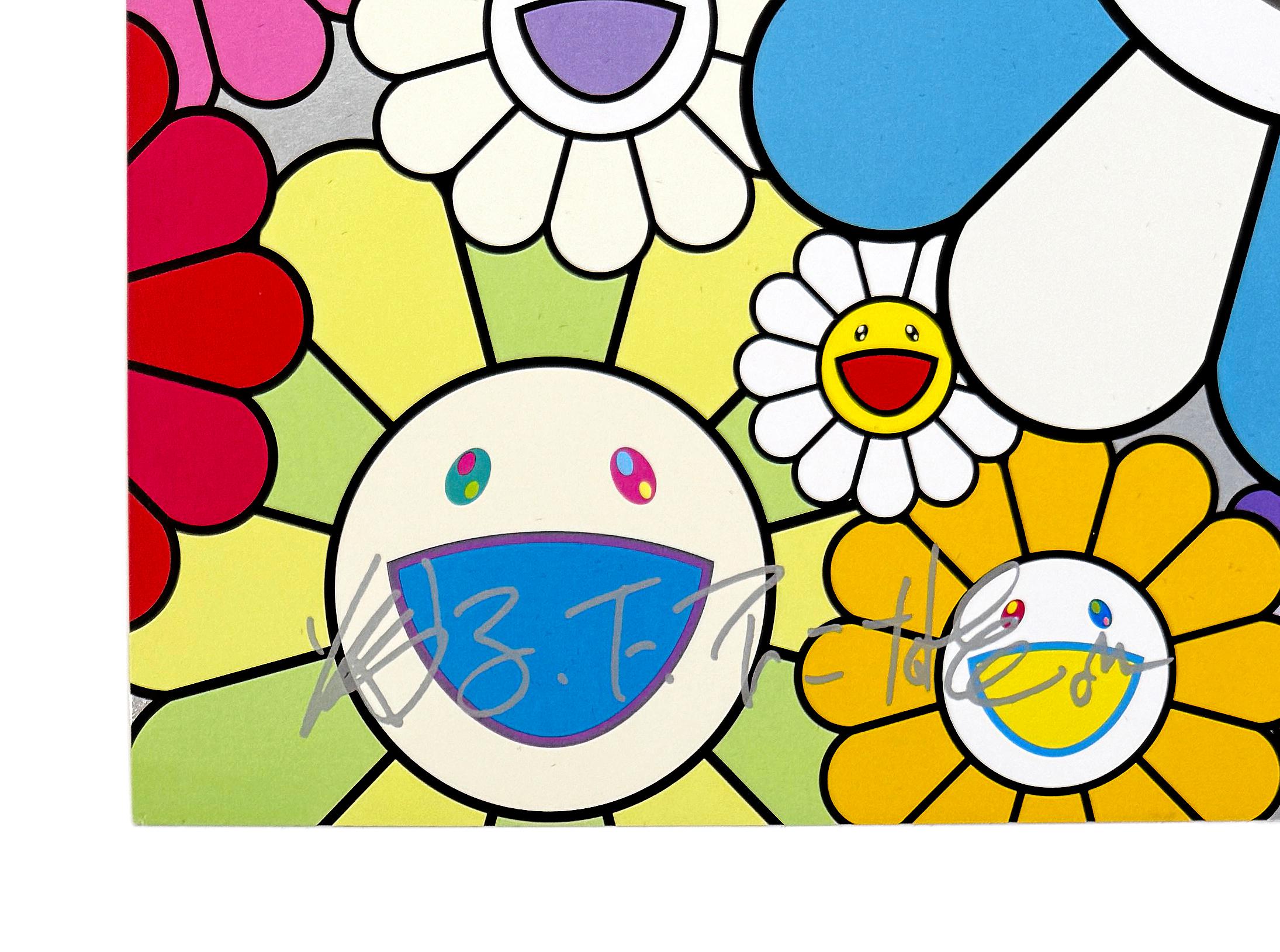 Anywhere Door (Dokodemo Door) in the Field of Flowers (hand signed lithograph) - Contemporary Print by Takashi Murakami