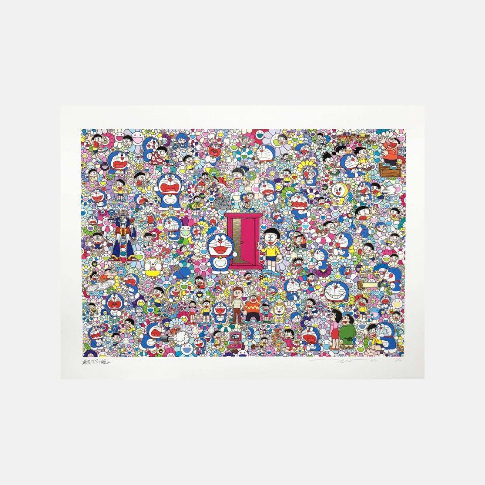 Takashi Murakami Still-Life Print – anywhere Door (Dokodemo-Tür): Leben von hier an