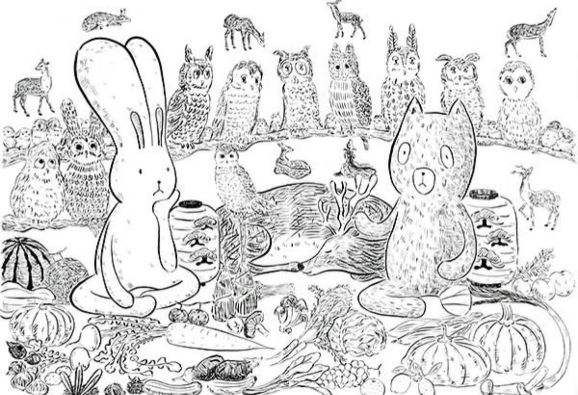 Atsushi Kaga - Waiting for Spring (Japan, Rabbits, rare) - Print by Takashi Murakami