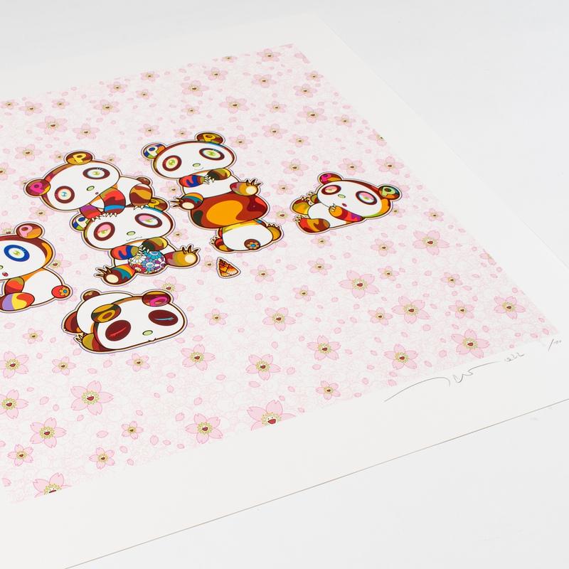 Baby-Pandas kuscheln Juhu! Limitierte Auflage von 100 Stück, signiert und nummeriert von Murakami (Pop-Art), Print, von Takashi Murakami