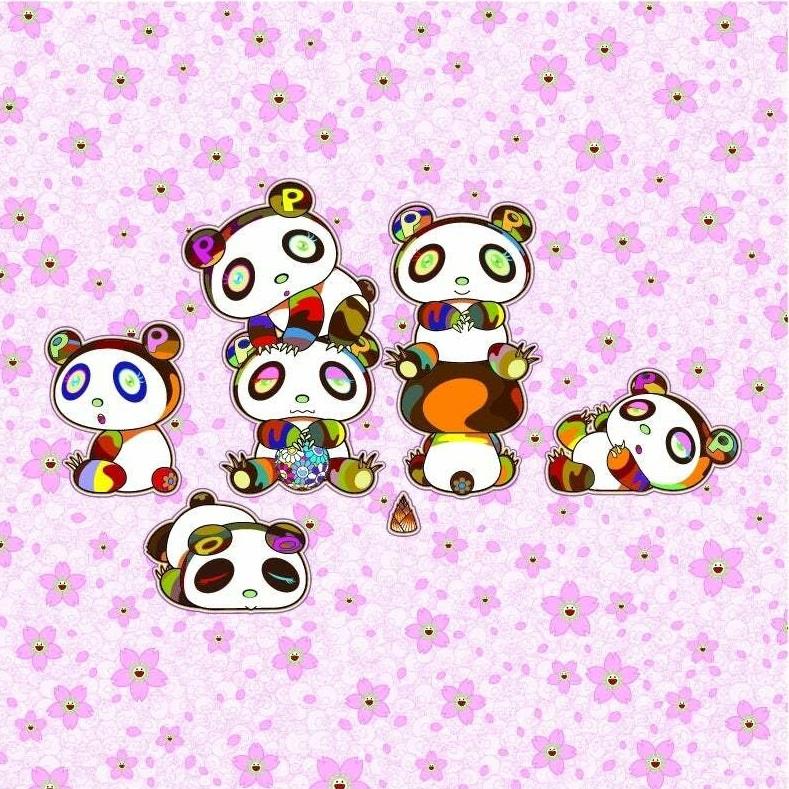 Baby Pandas Cuddling Yay! Limited Edition of 100 signed and numbered by Murakami