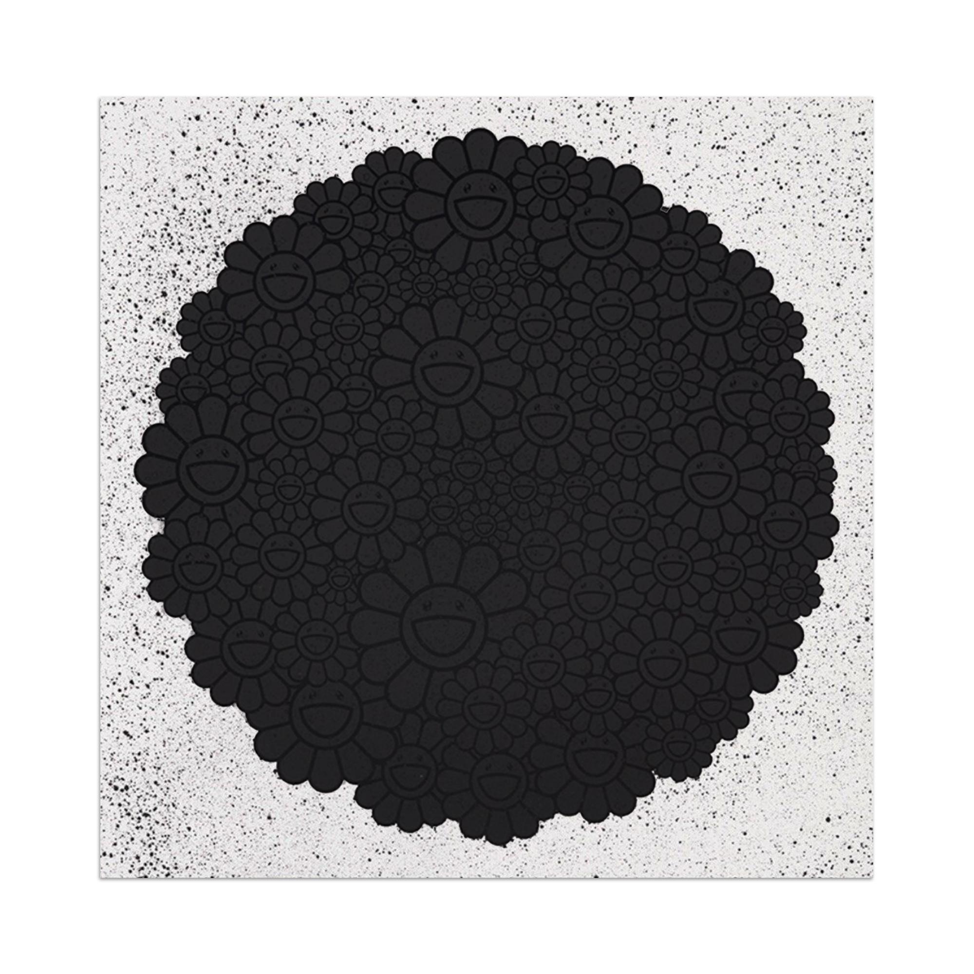 Takashi Murakami Abstract Print - Black Flowers Round (from TM/KK for BLM), Pop Art, Japanese Art