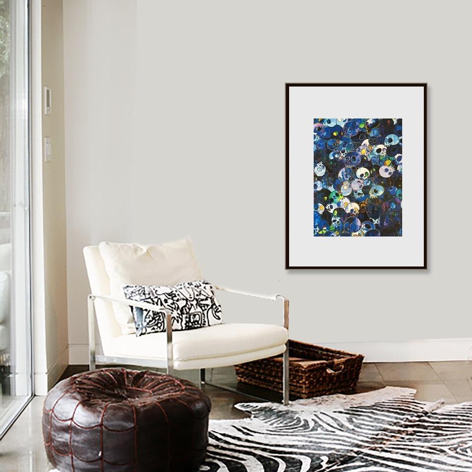 Blue Skulls offset print - framing complimentary - Print by Takashi Murakami