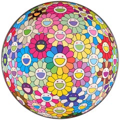TAKASHI MURAKAMI - BURYING MY FACE IN THE FIELD OF FLOWERS - Pop Art - Red Smiley