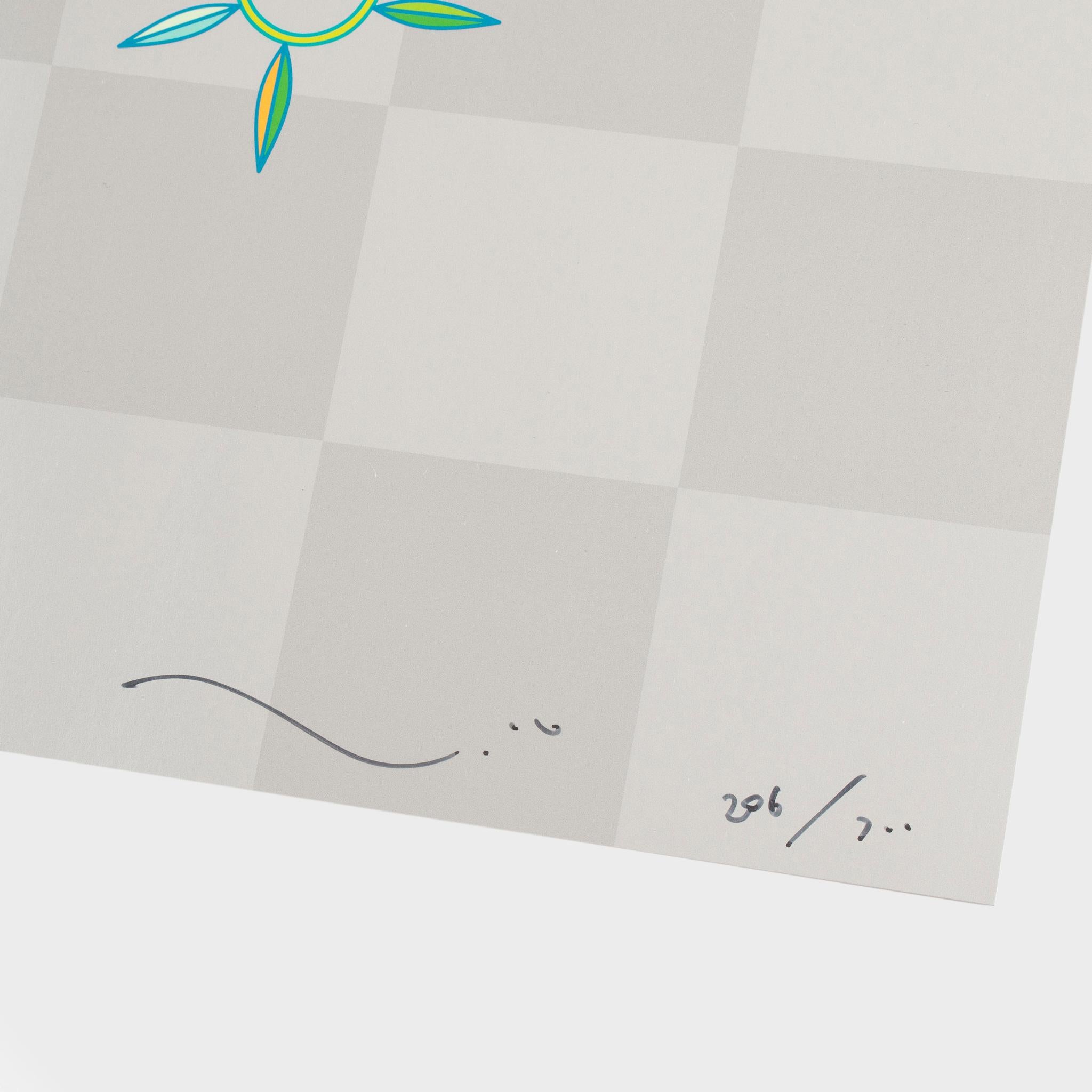 Offsetlithographie in Farben, auf glattem Velin
Auflage von 300 Stück
59.7 x 59.7 cm (23.5 x 23.5 in)
Signiert und nummeriert auf der Vorderseite
Kunstwerk in ausgezeichnetem Zustand. Nur bei Streiflicht sichtbar leichte Handhabungsknicke