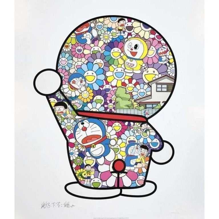 Takashi Murakami Print - Doraemon In the Field of Flowers