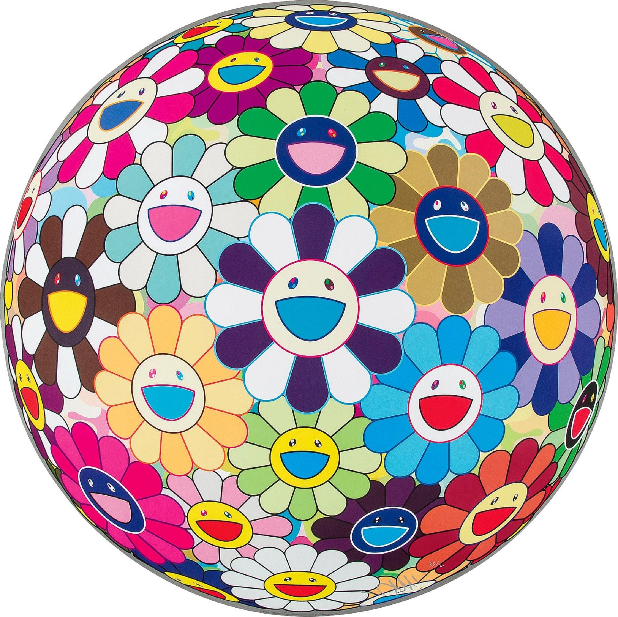 Takashi Murakami Figurative Print - Flower Ball (3-D) Kindergarten. Limited Edition (print) by Murakami signed 