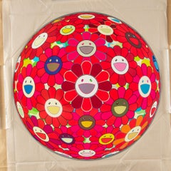 Flower Ball (3-D) Red Cliff Limited Edition (print) by Murakami signed, numbered